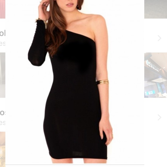 black one shoulder dress long sleeve